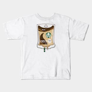 Mocha Iced Coffee IV Bag for medical and nursing students, nurses, doctors, and health workers who are coffee lovers Kids T-Shirt